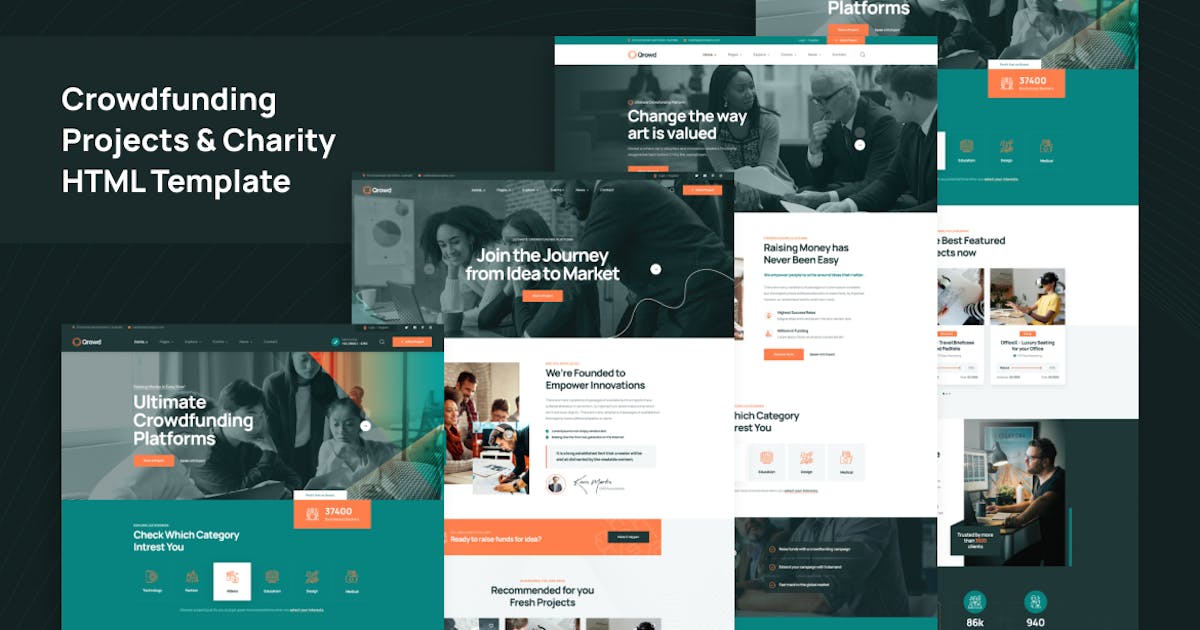 Qrowd - Crowdfunding Projects & Charity HTML Templ