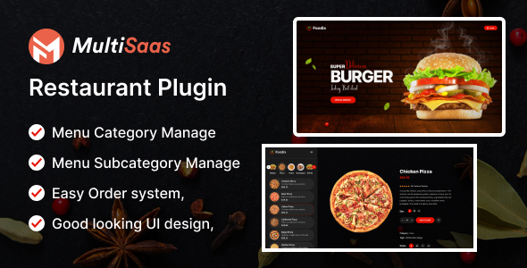Restaurant Plugin - Multisaas Multi-Tenancy Multipurpose Website Builder (Saas) icon