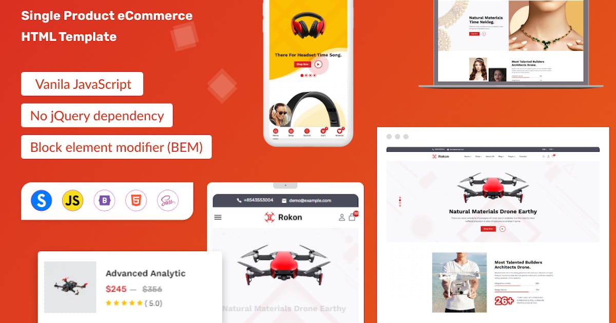Rokon - Single Product eCommerce HTML Template icon