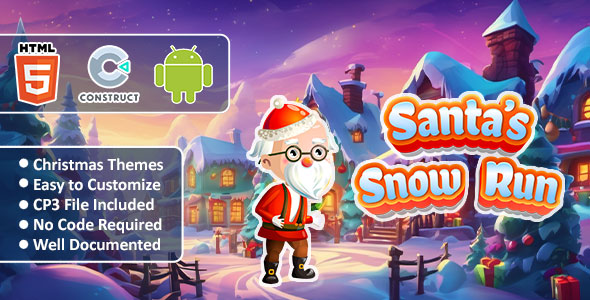 Santas Snow Run Game, Christmas Game (HTML5, Construct icon