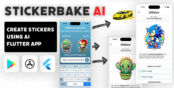 # StickerBake AI - Create Stickers using AI | Flutter mobile app icon
