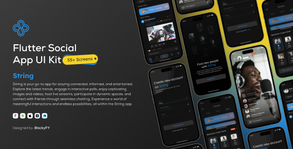String- Social Media UI Kit Flutter - Thread & Twitter icon