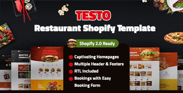 Testo - Fast Food Cafe Restaurant Shopify Theme icon