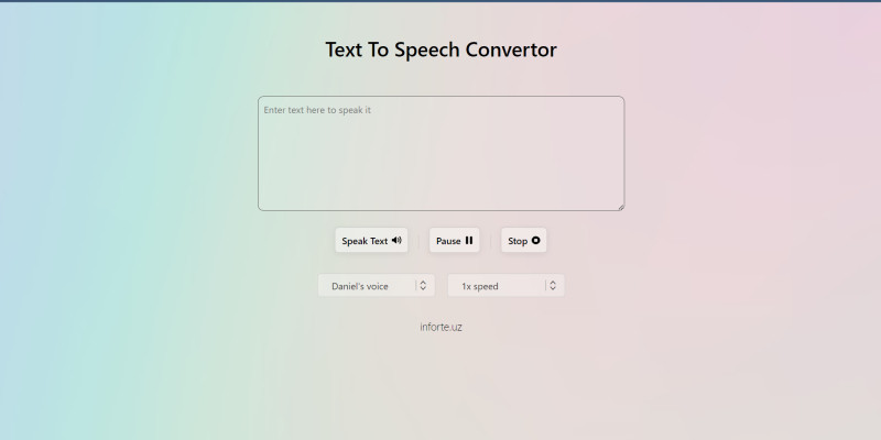 Text To Speech Convertor In JavaScript by Inforte icon