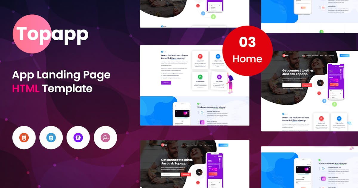 Topapp - App Landing Page Template icon