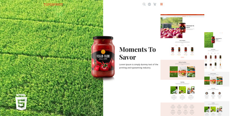 Topiafarm Organic Produce HTML5 Website Template by Templatebae icon