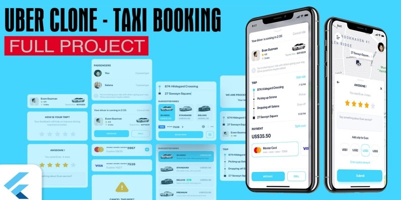 Uber Clone – Taxi App With Flutter - Customer A by JeeTebe icon