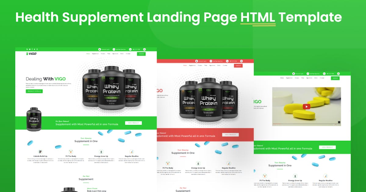 VIGO-Health Supplement Landing Page HTML Template