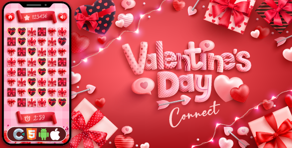 Valentine Connect - HTML5 Game, Construct 3 icon