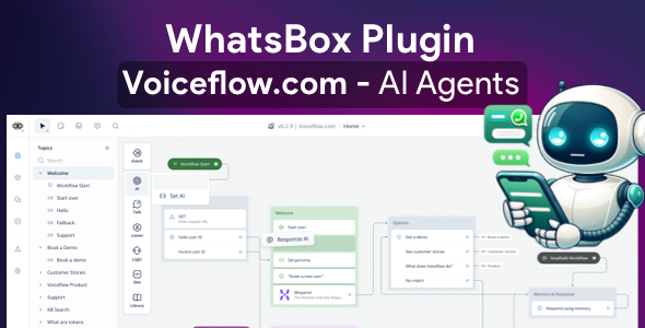 VoiceFlow AI agent for WhatsApp - Plugin for WhatsBox icon
