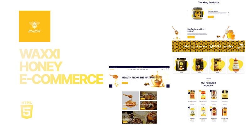Waxxi Honey Products HTML5 Website Template by Templatebae icon