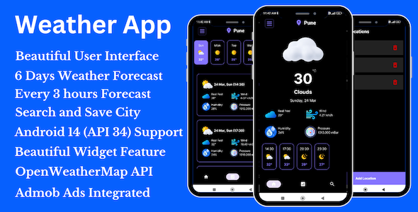 Weather App - Hourly and Daily Weather Forecast Android App icon