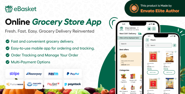 eBasket - Single Vendor Grocery Delivery Flutter app with Laravel Admin Panel + Delivery app icon
