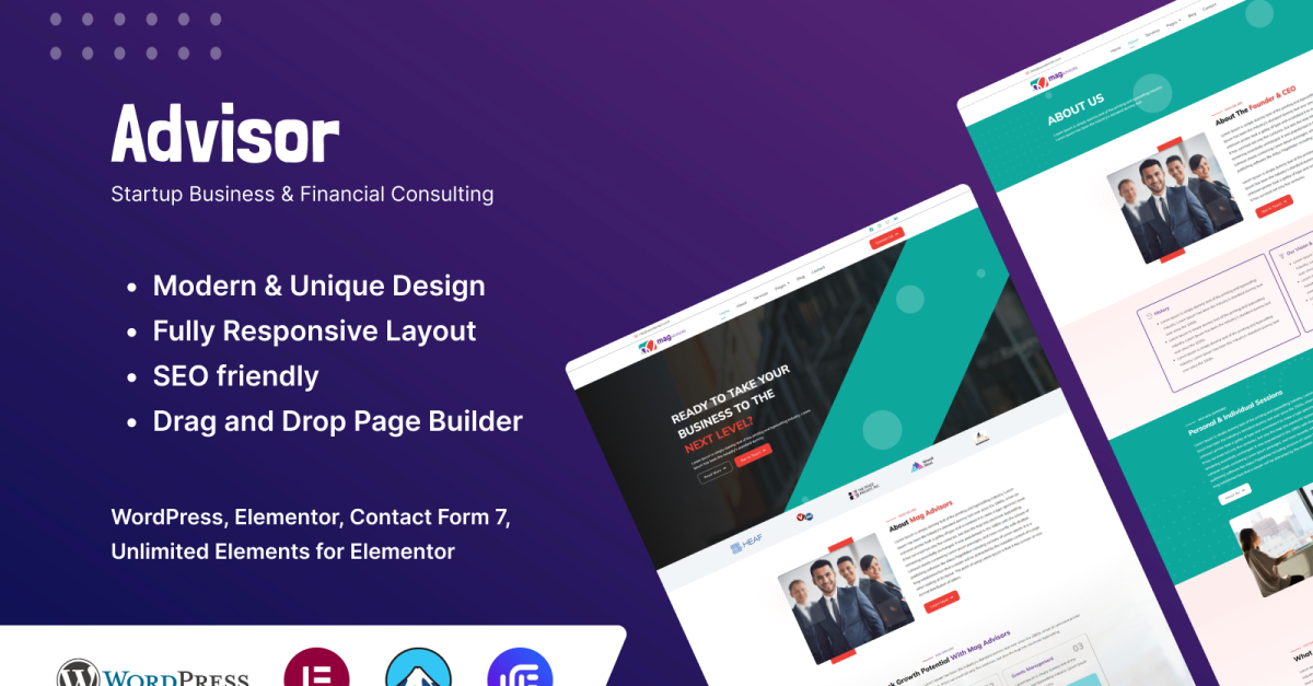 Premier Startup & Financial Advisory Elementor WordPress Theme