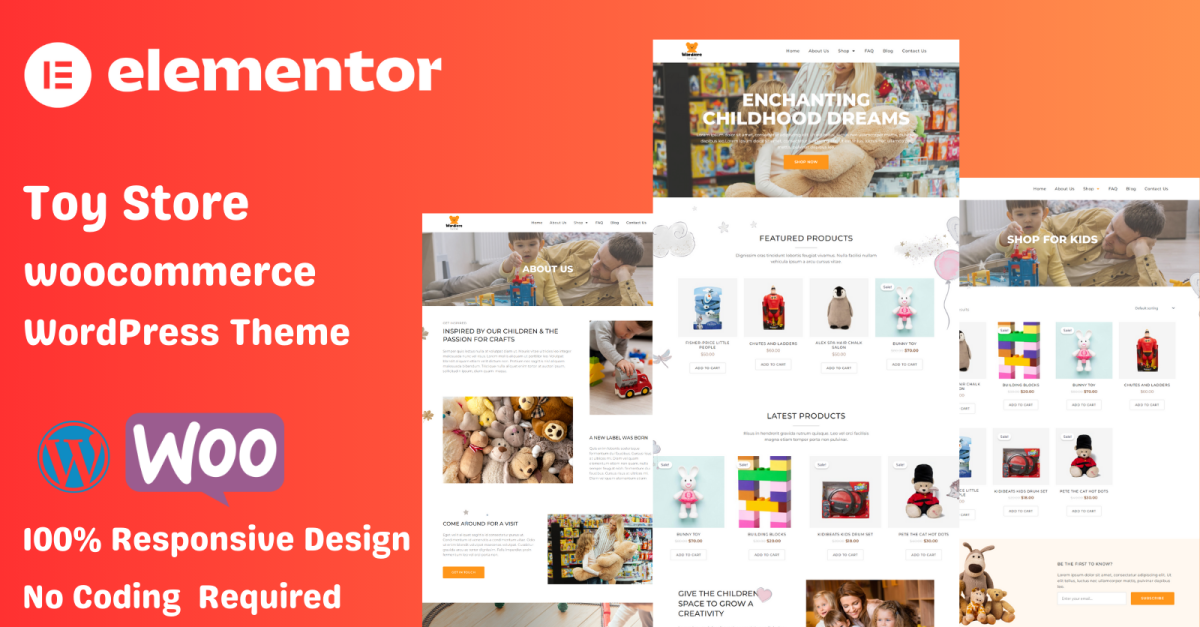 Toy Store for Kids Elementor Woocommerce WordPress Theme