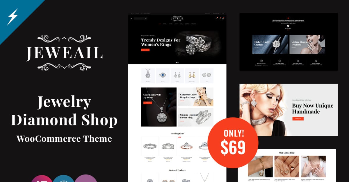 Jeweail - Diamond Jewelry & Watch Shop WooCommerce Theme