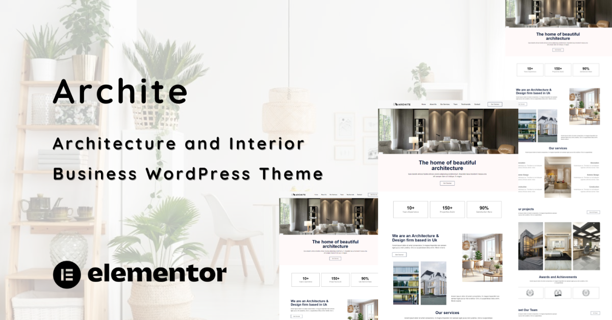 Archite - Architecture and Interior Business Elementor WordPress Theme One page