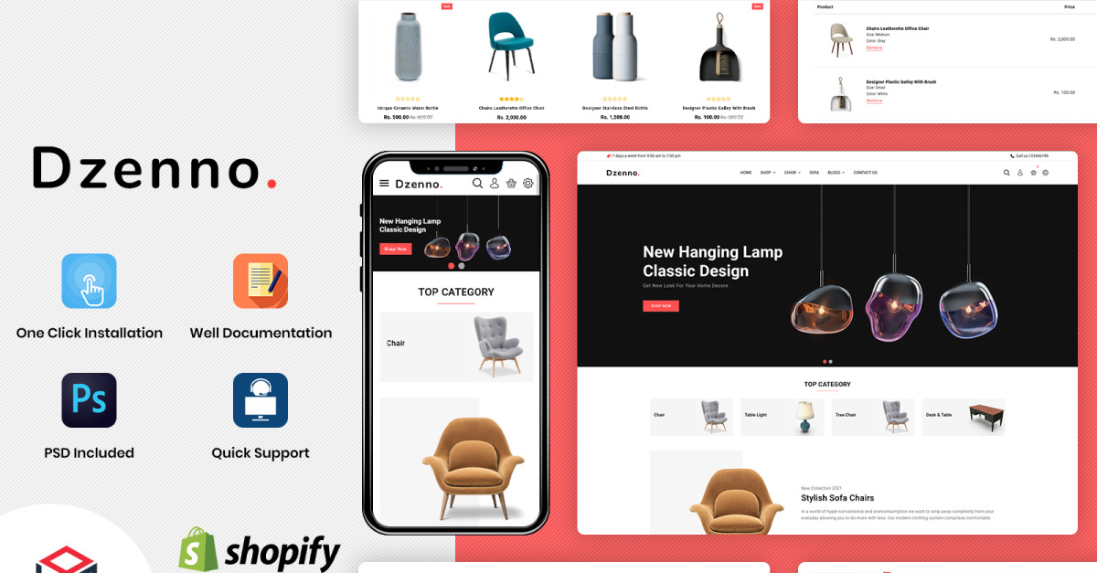 Dzenno - Furniture Multipurpose Responsive Shopify Template
