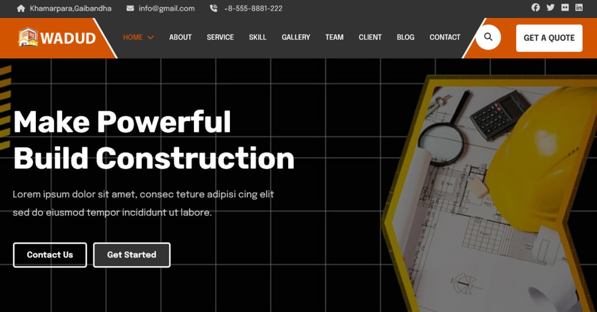 Wadud - Construction & Architecture Company Landing Page Template