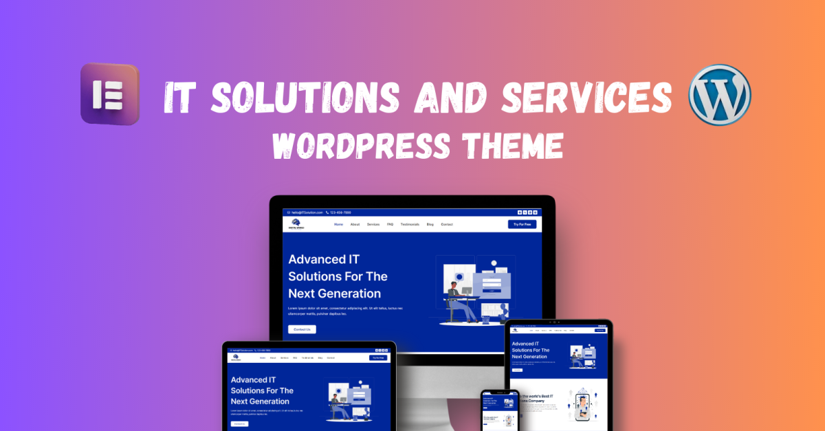 One Page IT Solutions and Services WordPress theme