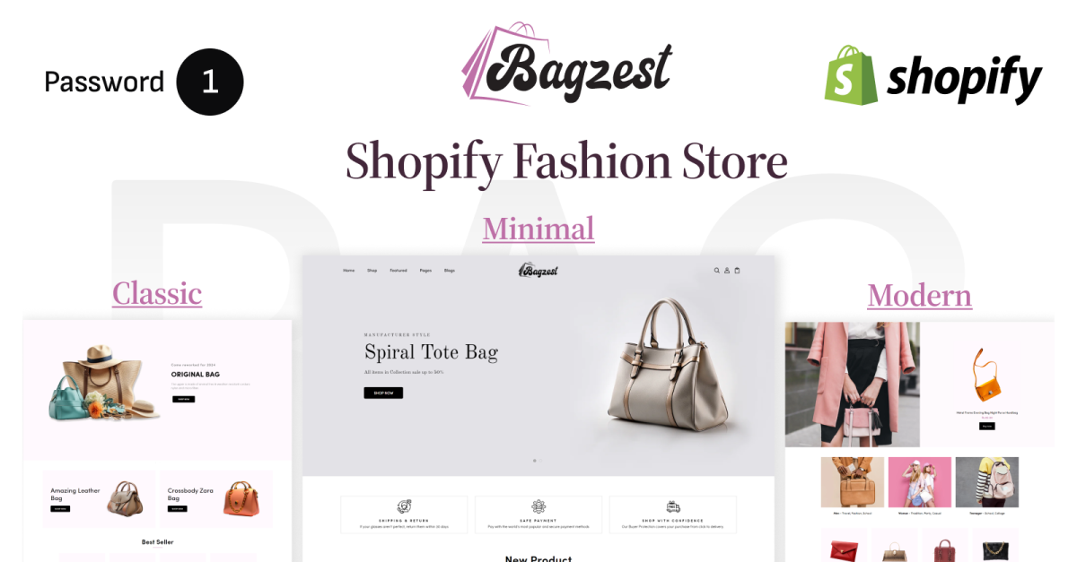 Bagzest: Trendy Handbags & Fashion Clothing Shopify Theme for Your Online Store