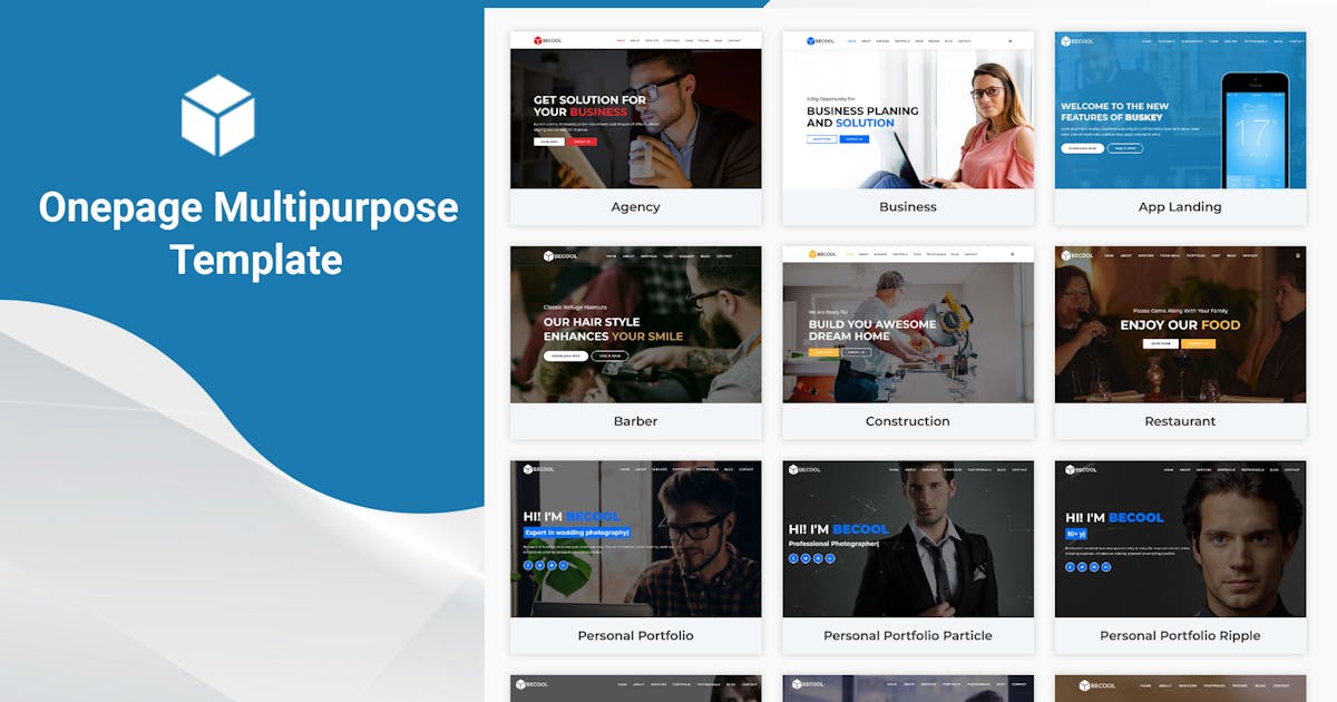 Becool - Onepage Multipurpose Template icon