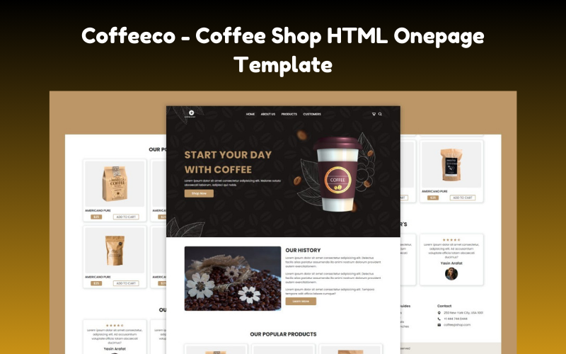 Coffeeco – Coffe Shop HTML Onepage Template - TemplateMonster