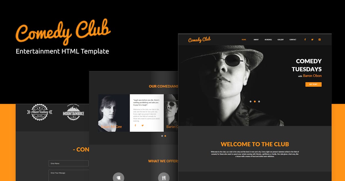 Comedy Club - Entertainment HTML Template