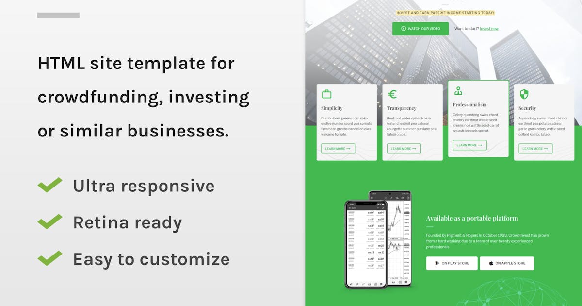 CrowdInvest - Crowdfunding Site Template icon