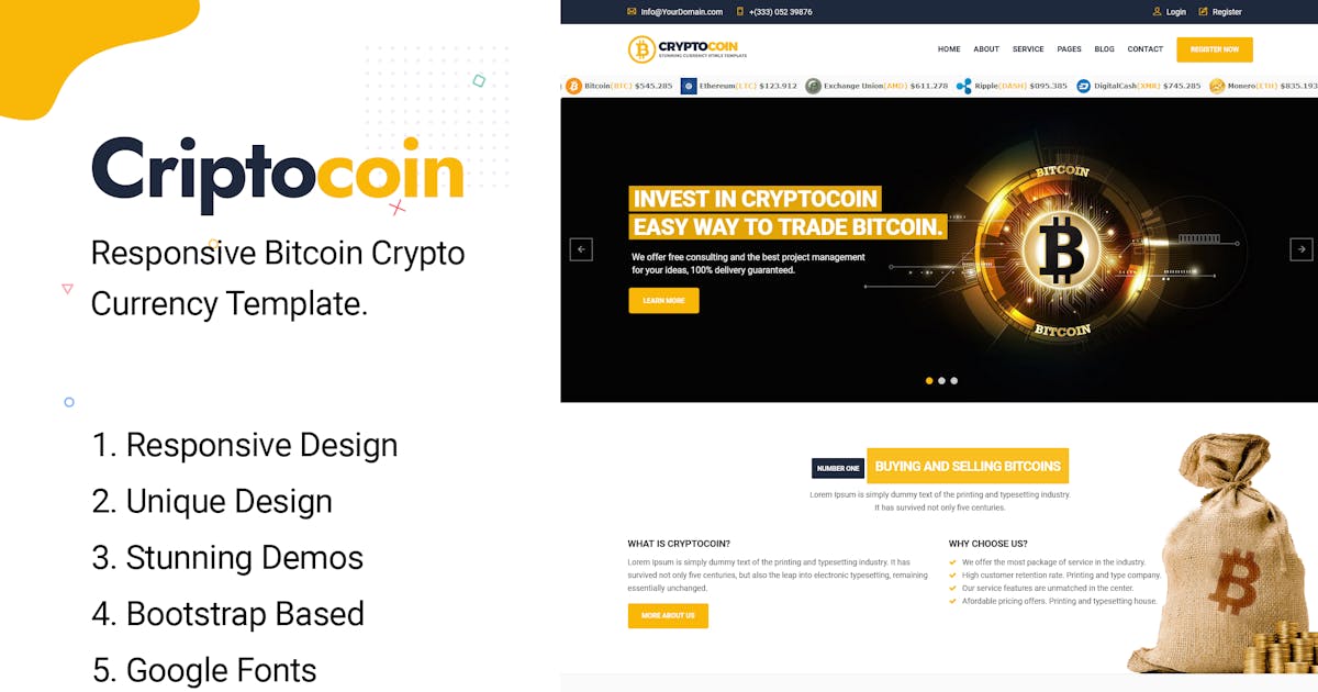 CryptoCoin | Bitcoin Crypto Currency Template