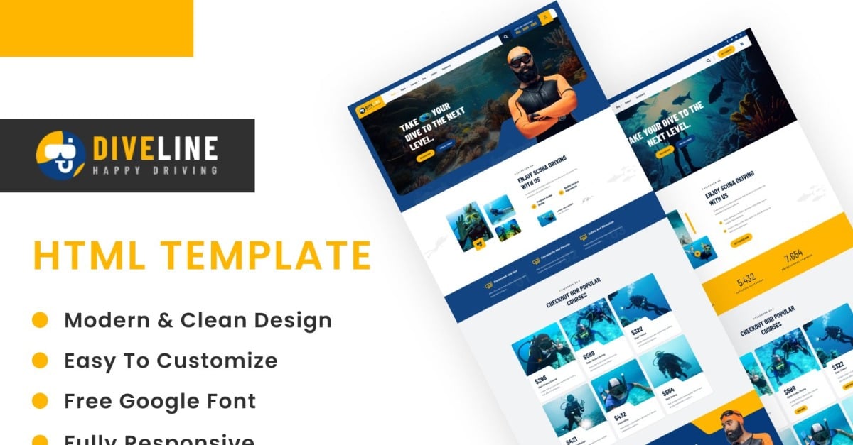Diveline - Scuba Diving HTML Template - TemplateMonster