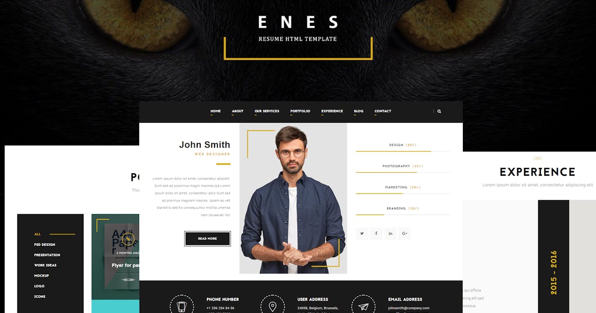 Enes - Resume vCard HTML Template