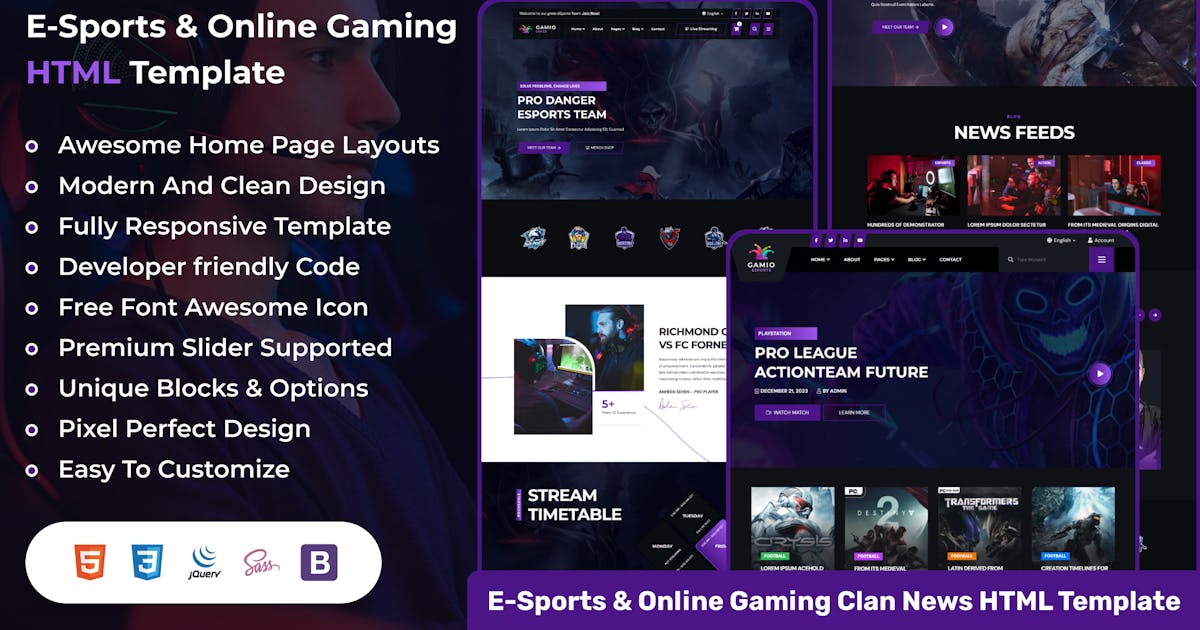 Gamio - eSports & Gaming HTML Template icon