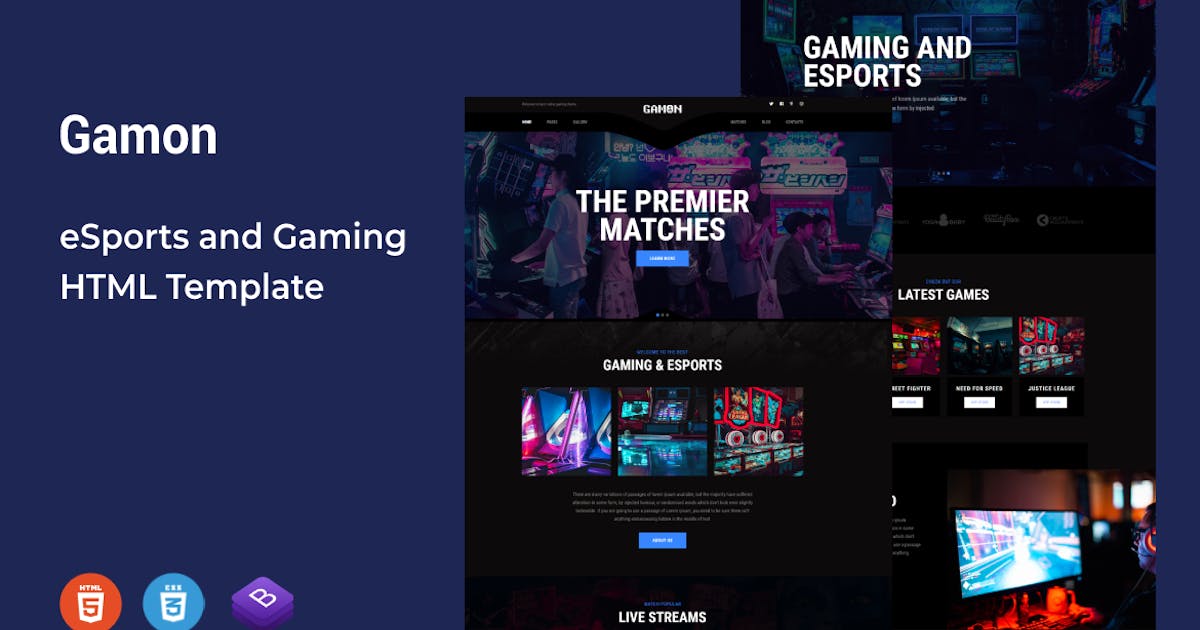 Gamon - eSports and Gaming HTML Template icon