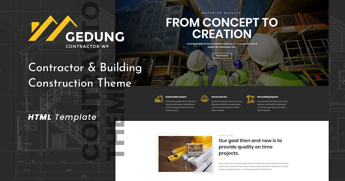 Gedung | Contractor & Building Construction HTML icon