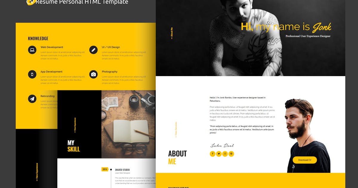 Jonk - CV Resume Personal HTML Template