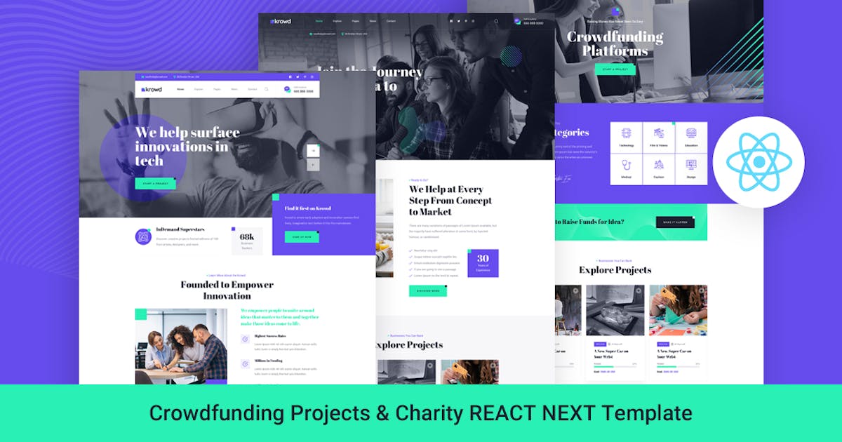Krowd - Crowdfunding & Charity React Next Template