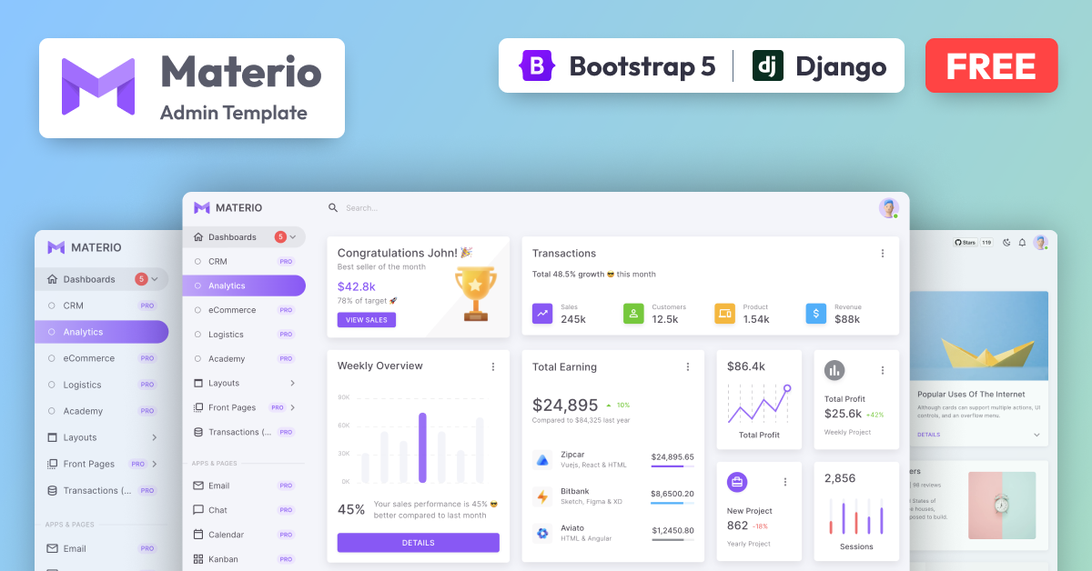 Materio Dashboard FREE - Django 5 icon