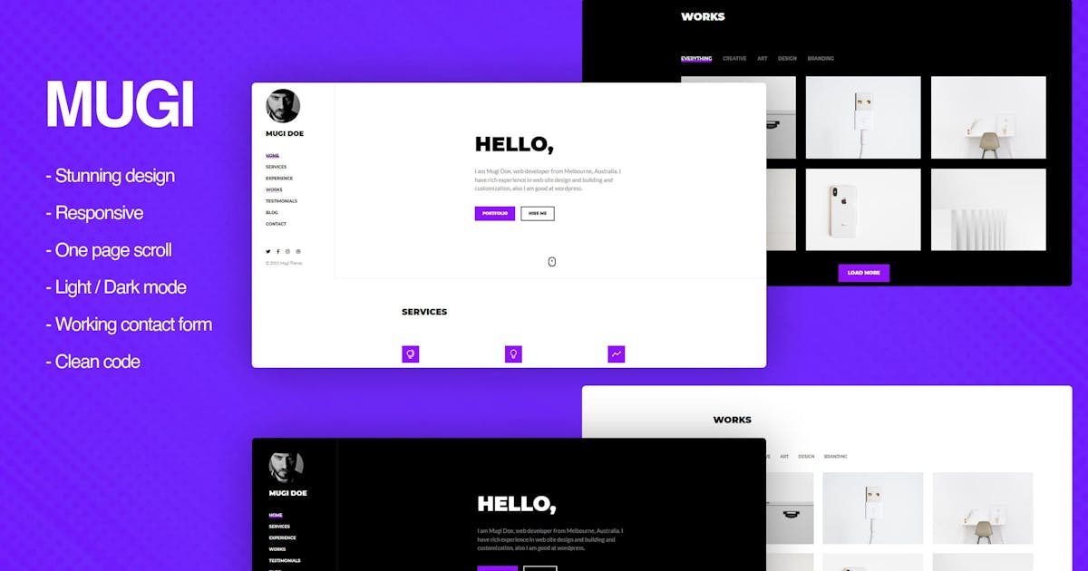 Mugi - Personal Portfolio & Resume HTML Template icon