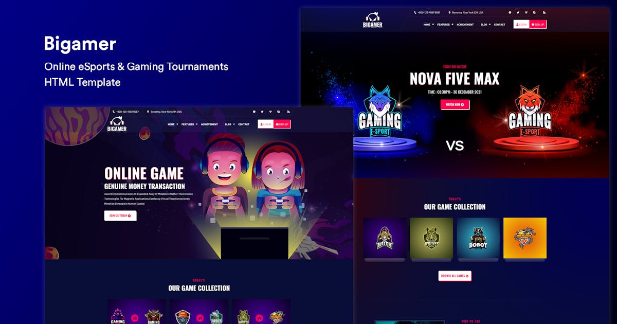 Online eSports & Gaming Tournaments HTML Template icon