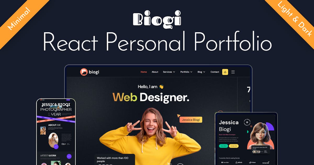Personal Portfolio HTML Template - Biogi