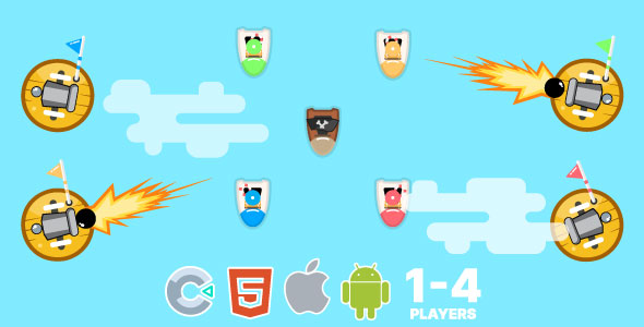 Pirates. 1-4 Player Mode. Construct 3 (c3p) icon
