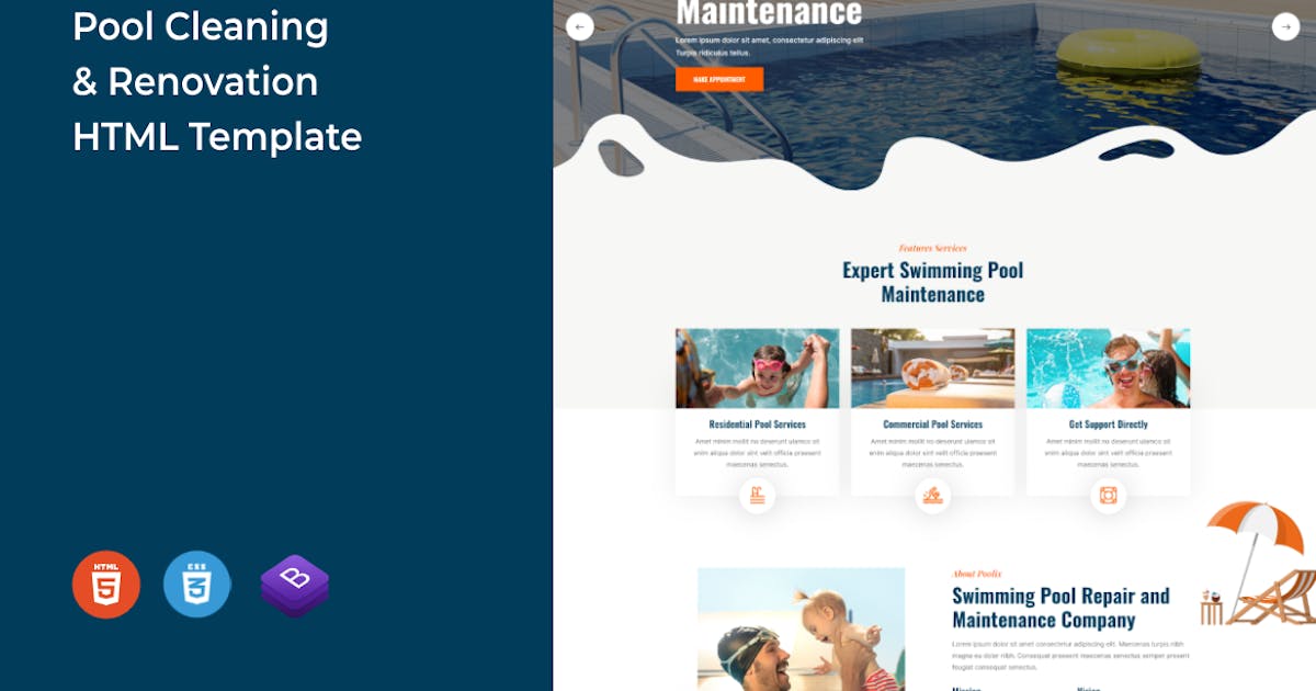 Poolix - Pool Cleaning & Renovation HTML Template icon