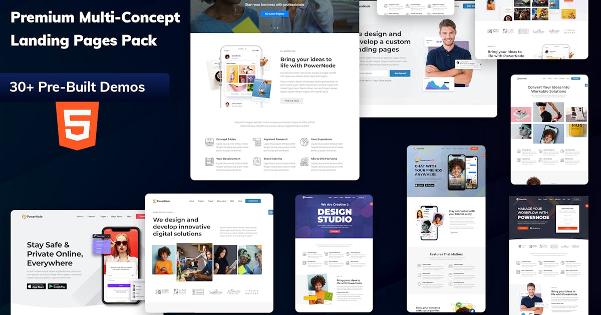 PowerNode - Multi-Concept Landing Pages HTML icon