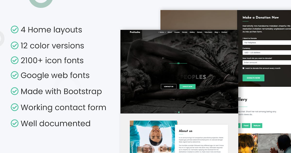 Prottasha - Bootstrap Charity Landing Page