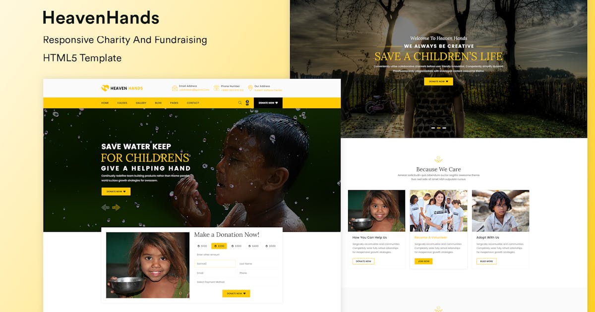 Responsive Charity & Fundraising HTML5 Template