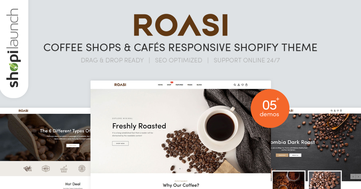 Roasi - Coffee Shops & Cafés Responsive Shopify Theme