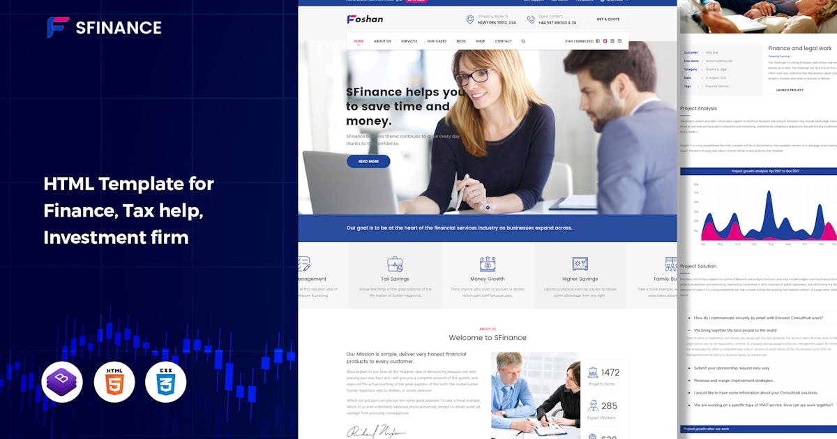 SFinance - Business Consulting and HTML Template