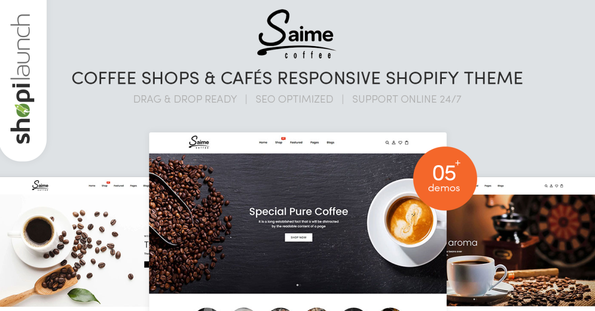 Saime - Coffee Shops & Cafés Responsive Shopify Theme
