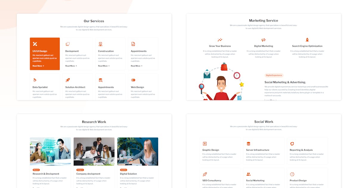 Servlog - Service & Features Section Template icon